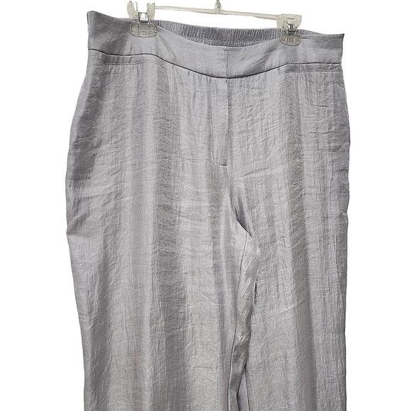 Chico's Silver Shimmery Wide Leg Pants Size 2.5 or 14 - Picture 6 of 8